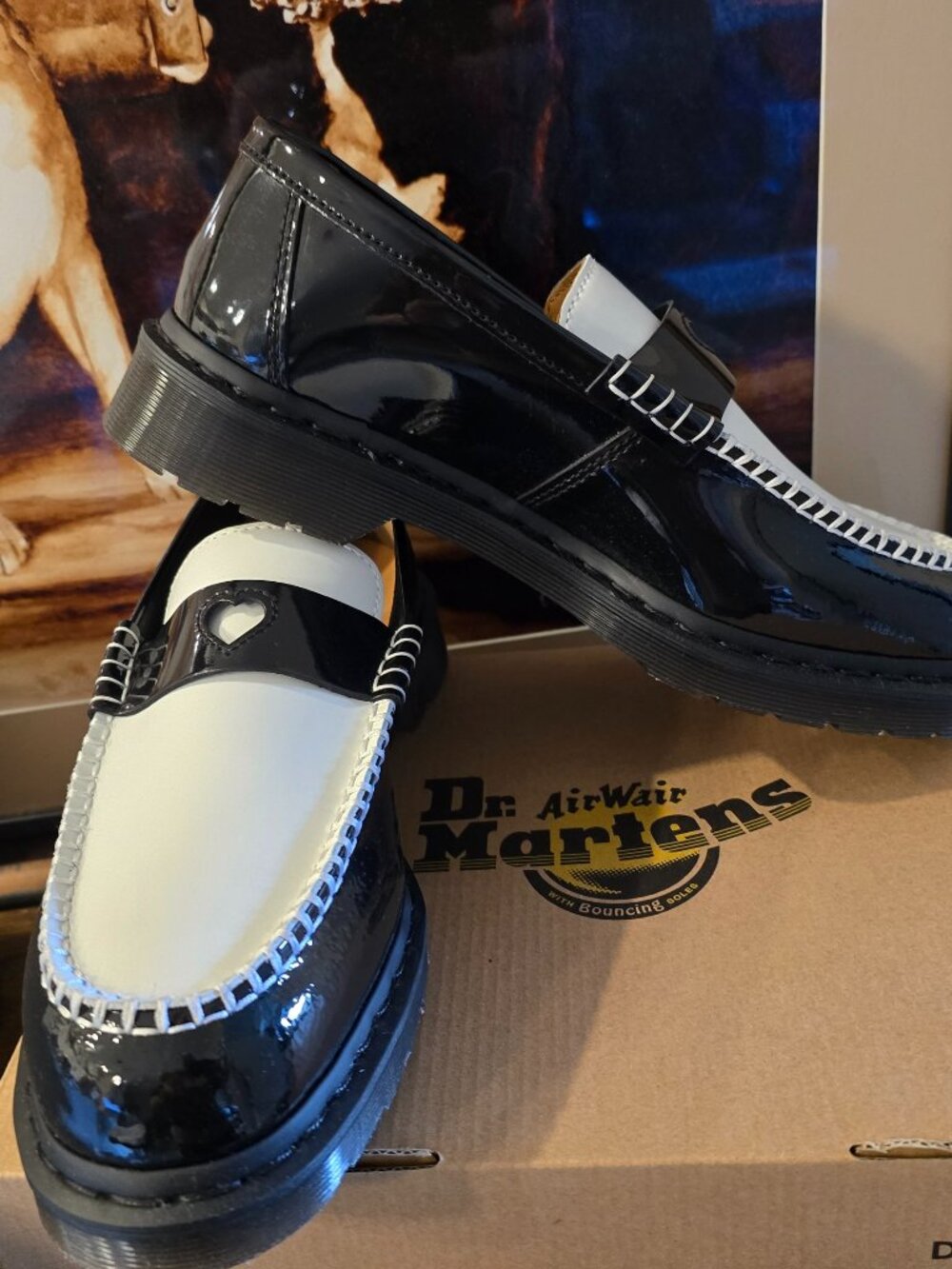 DR.MARTENS Penton Heart Two-Tone Patent Leather Loafers Men's US Sz 10 Wmns 11